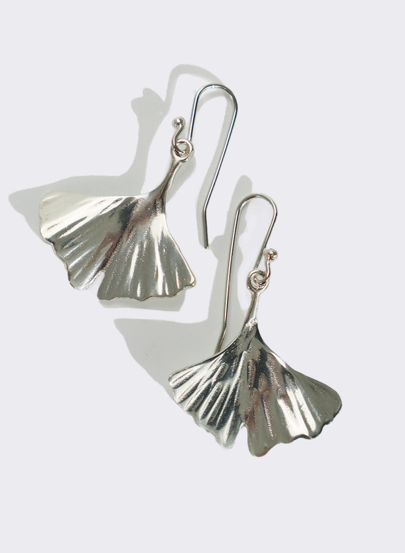 Silver Gingko Leaf earrings