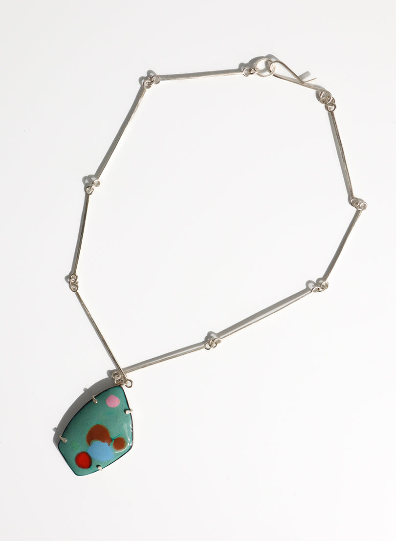 Enamel Dot Pendant Neckalce