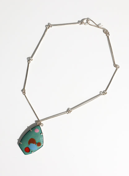 Enamel Dot Pendant Neckalce