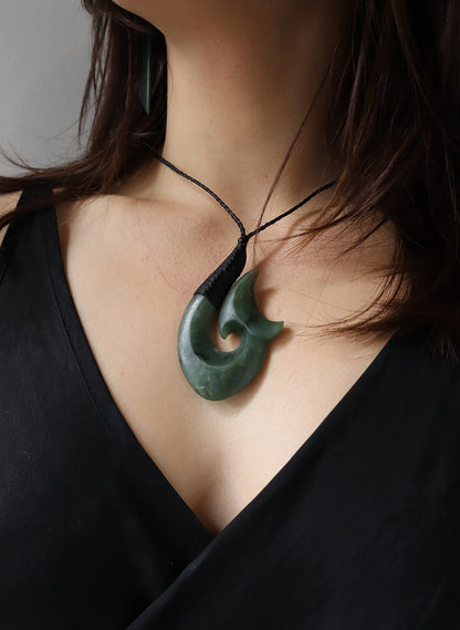 Hei Matau Greenstone Pendant