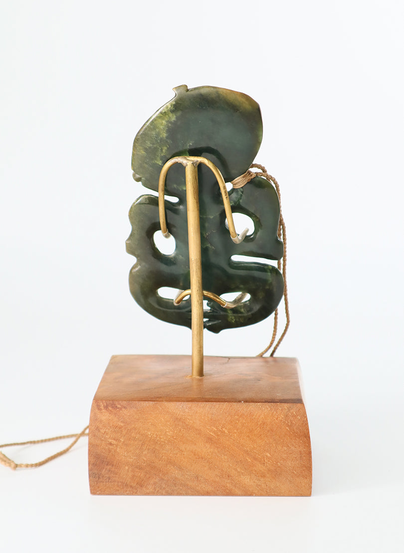 Pounamu Hei Tiki on a Stand