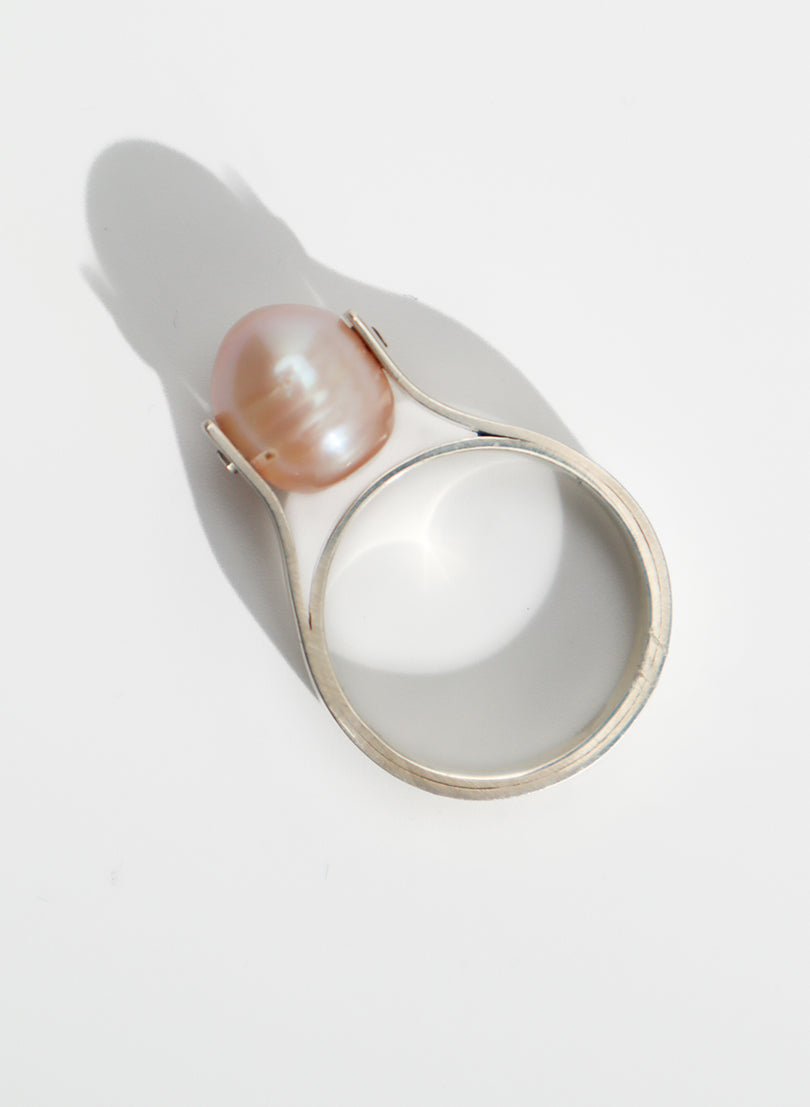 Pink Pearl Sterling Silver Ring