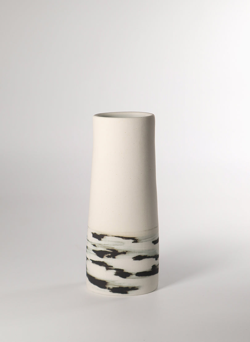 Medium Vase - Black Shibori