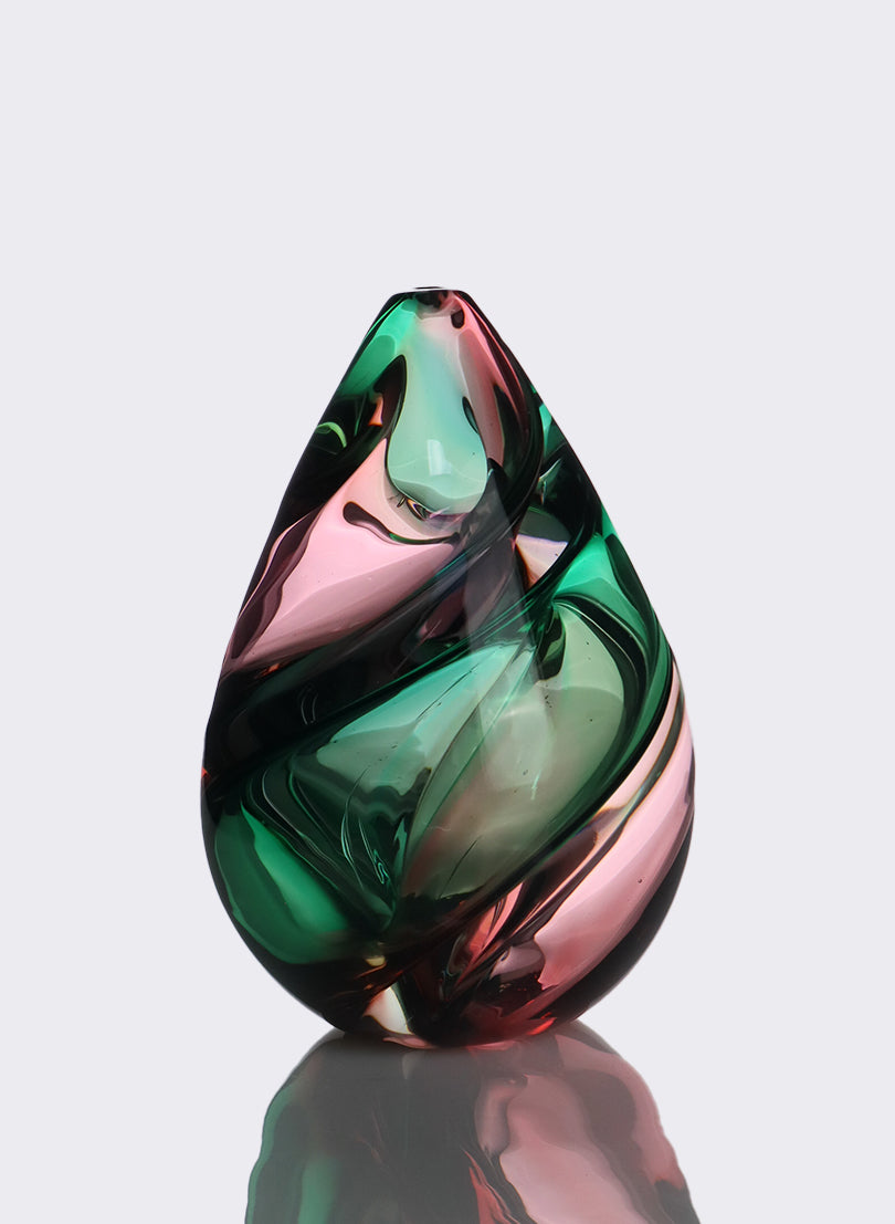 Harlequin Spiral - Emerald &amp; Pink