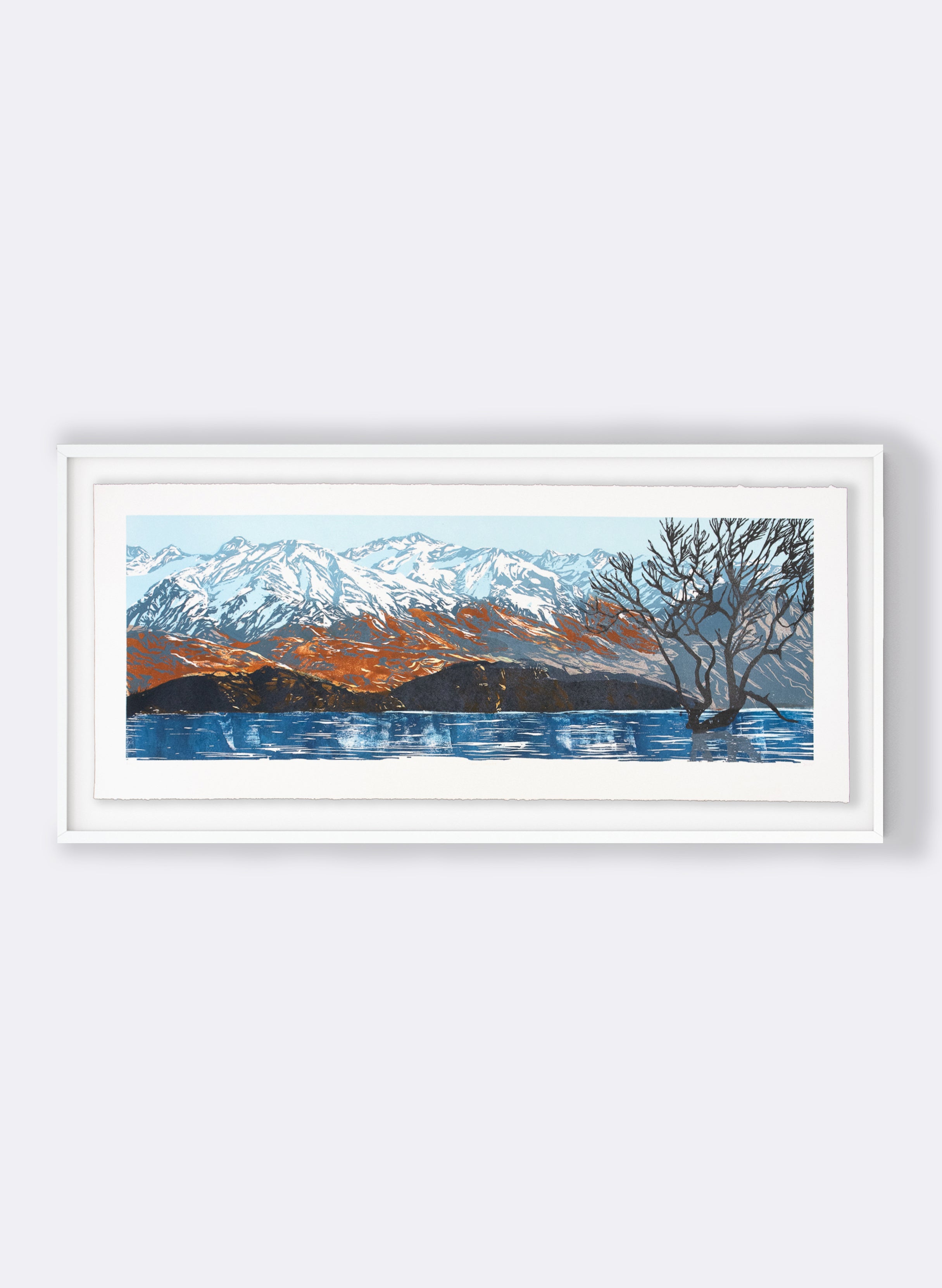 Lake Wanaka - Woodblock Print