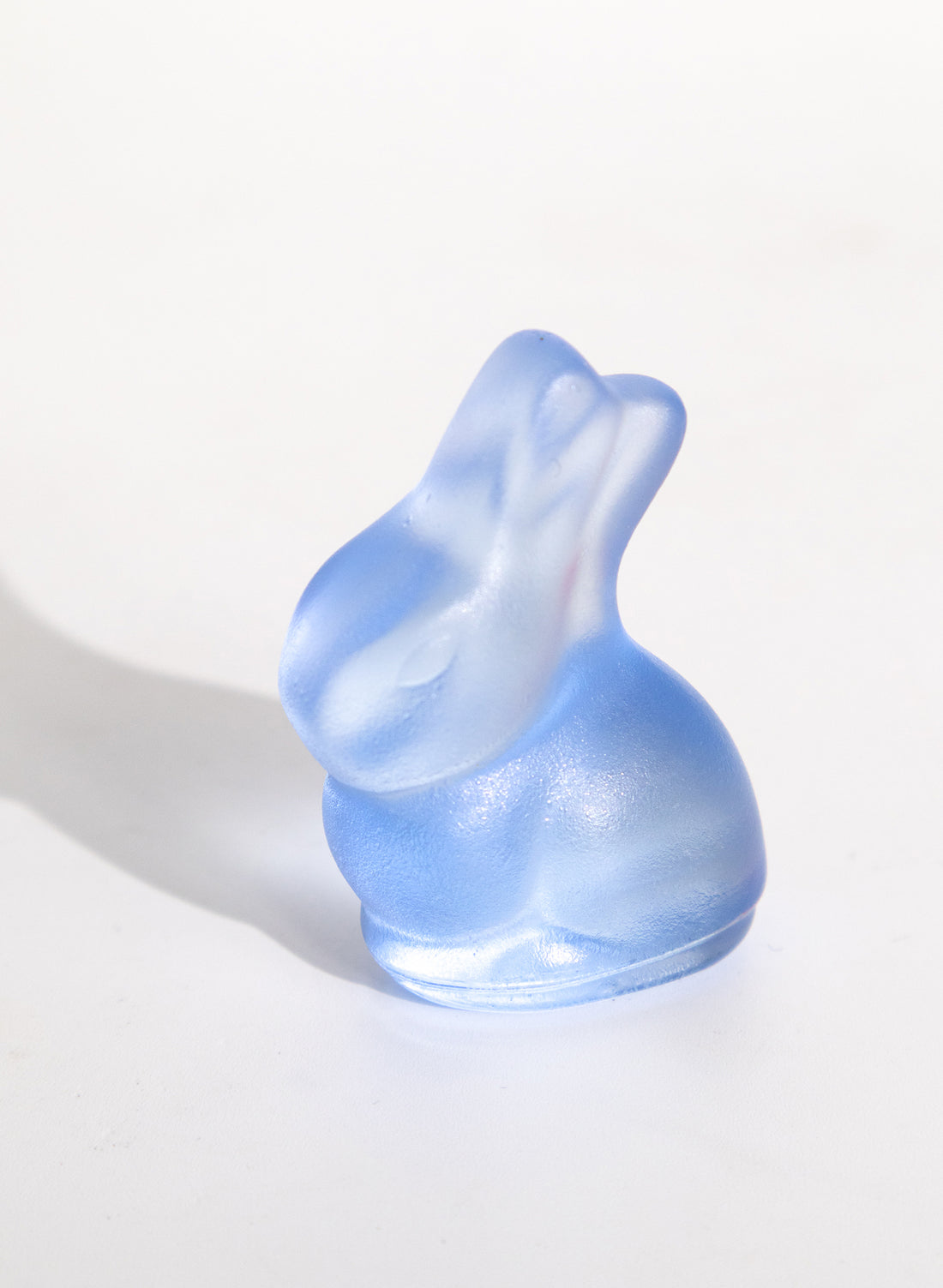 Tiny Glass Bunny - Pale Cobalt