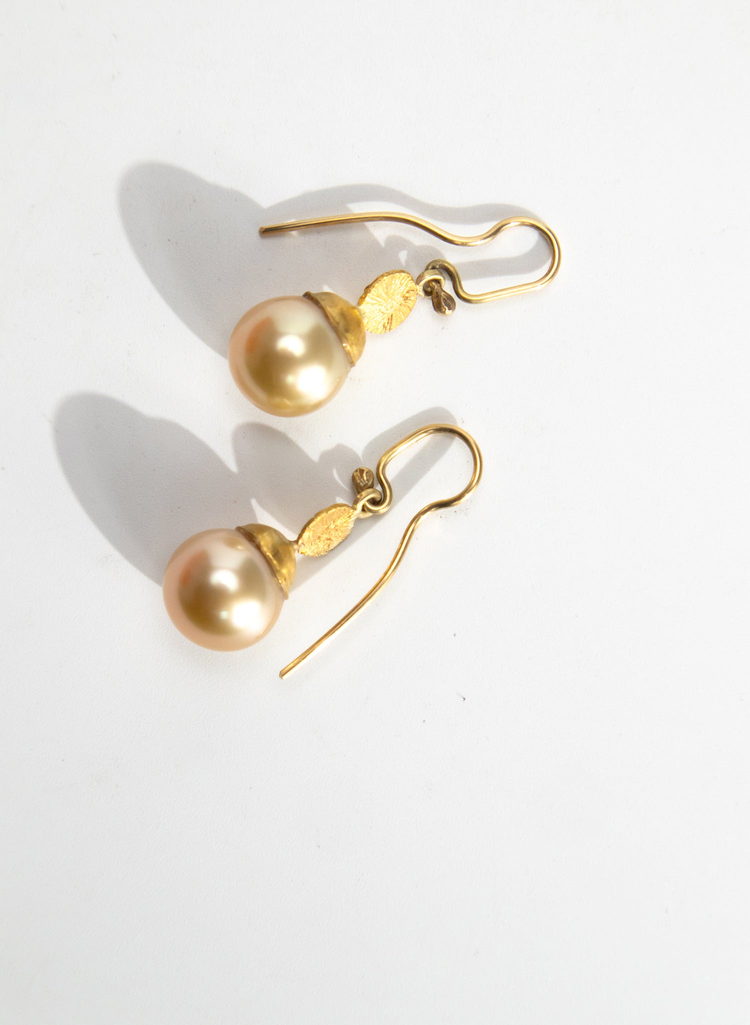 Solstice Gold Pearl Earrings