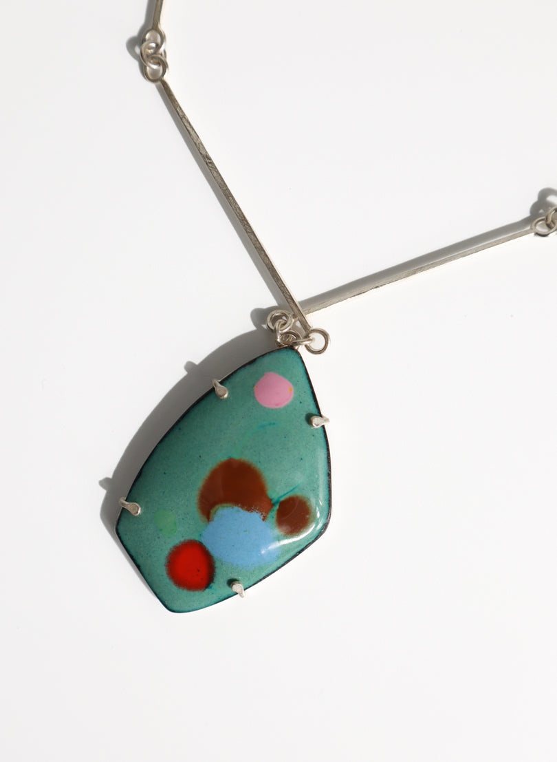 Enamel Dot Pendant Neckalce