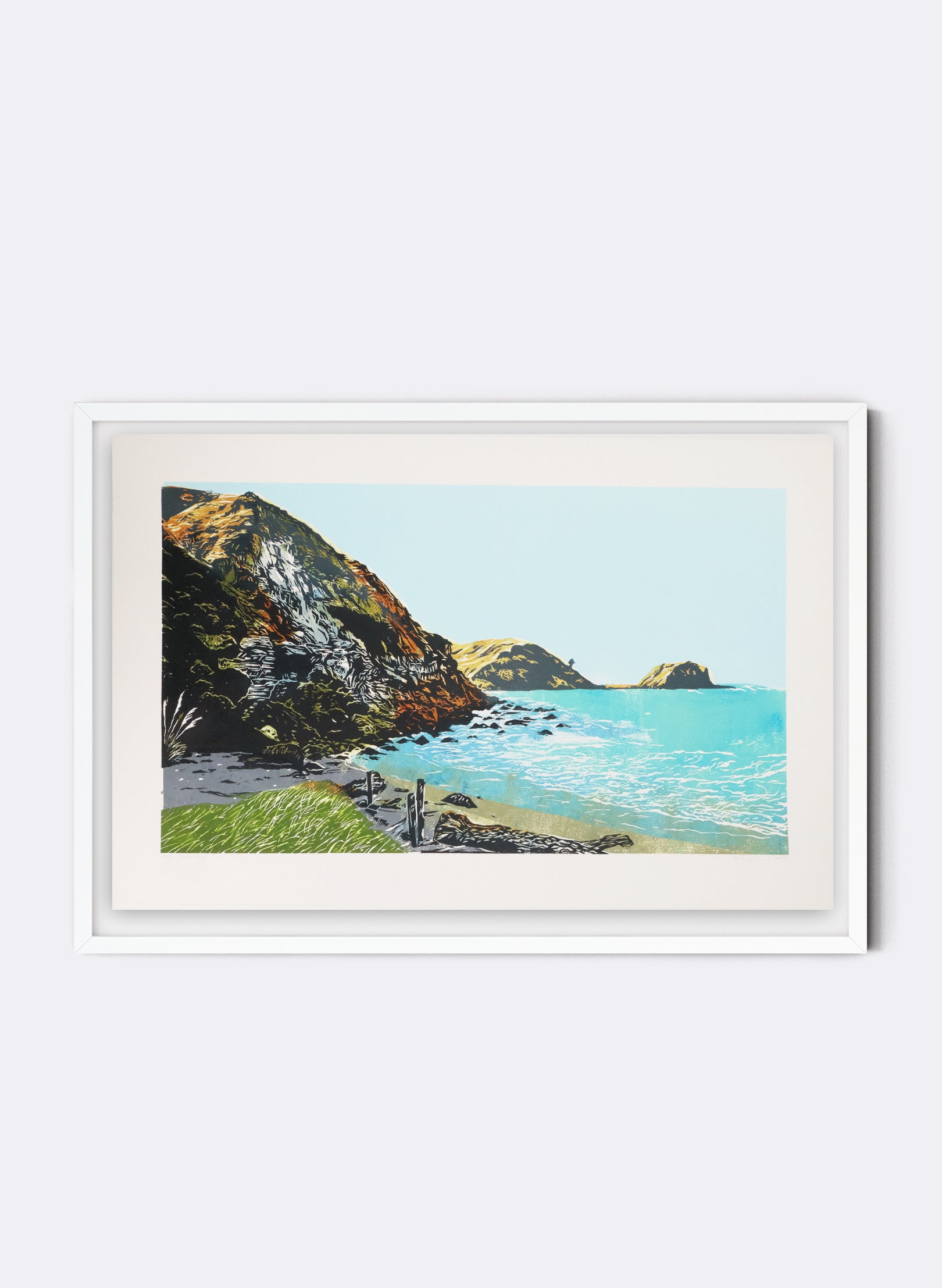 Tangoio Beach | Medium - Woodblock Print
