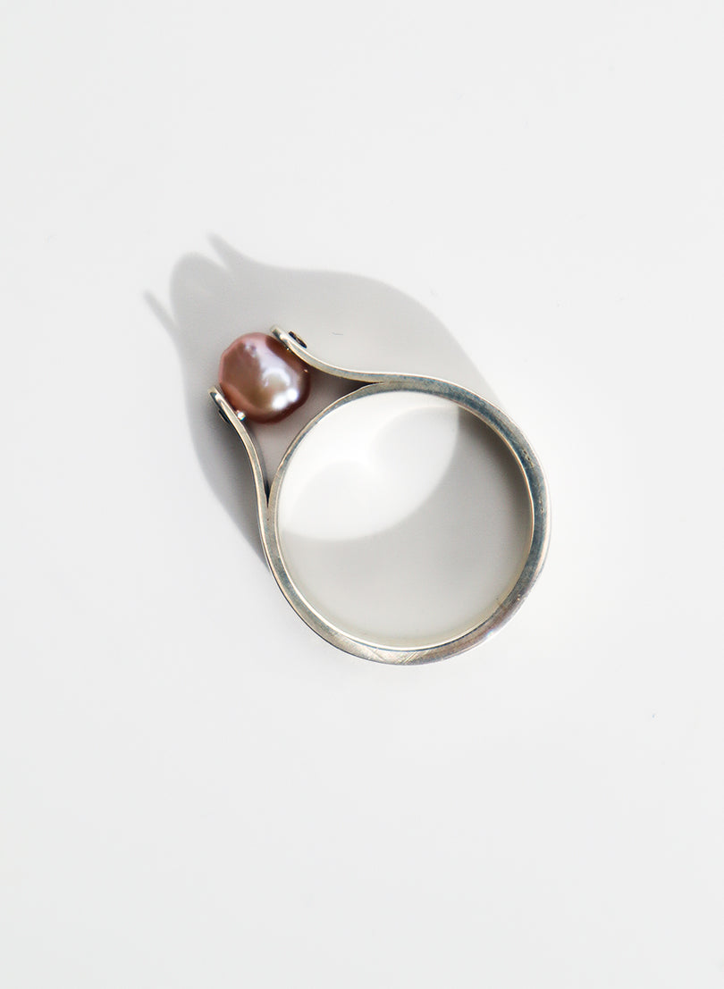 Pink Pearl Sterling Silver Ring