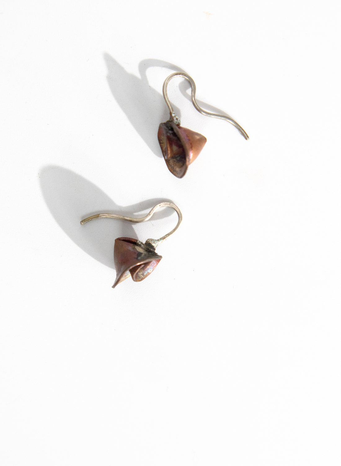 Copper Rose Shell Earrings