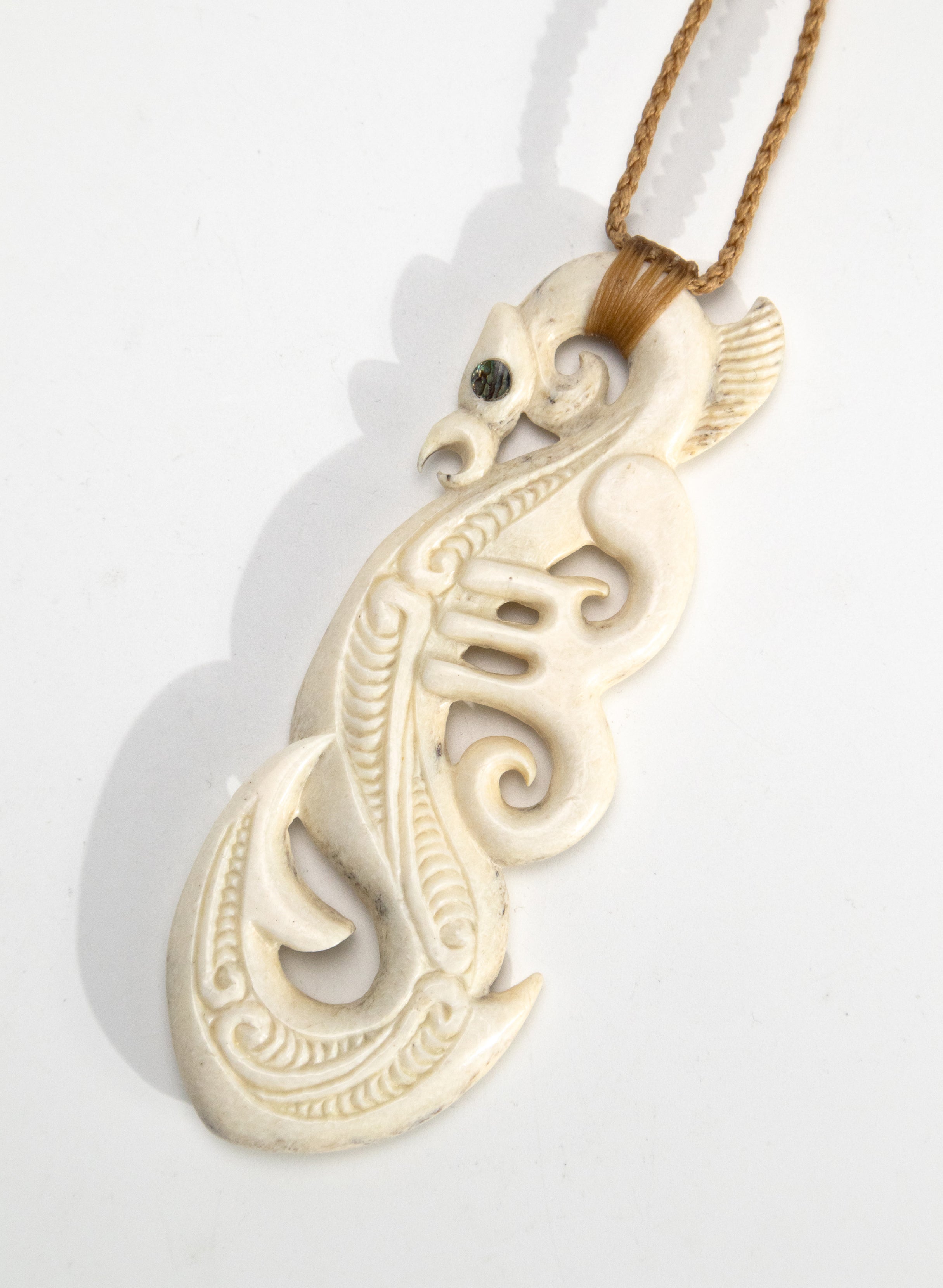 Carved Whalebone Manaia Necklace