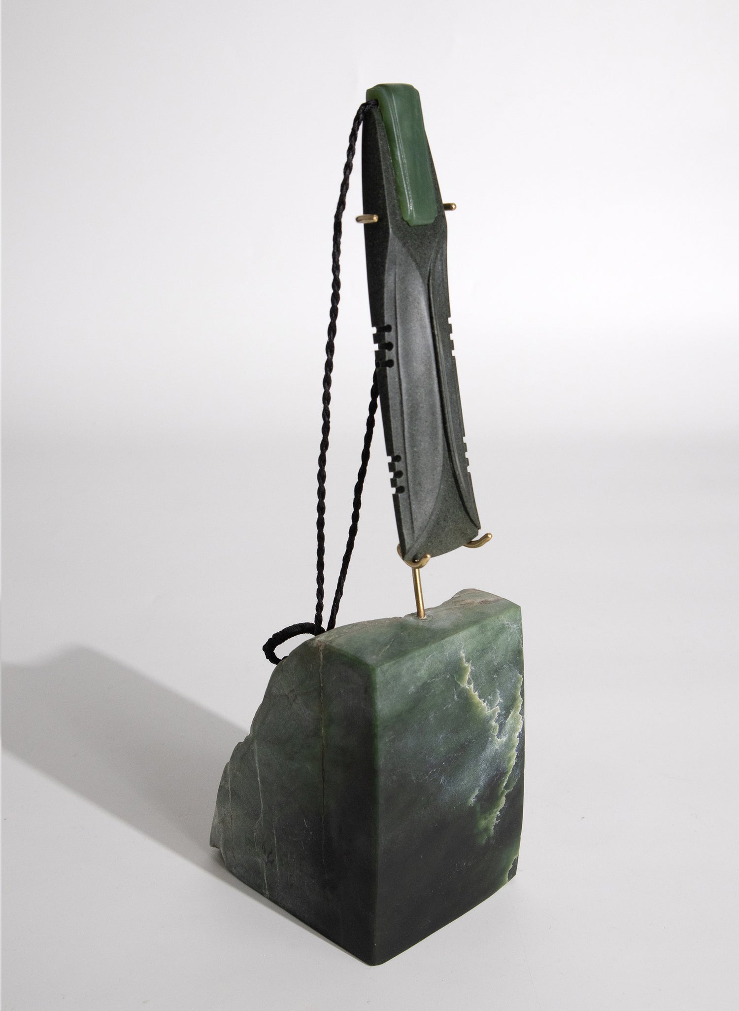 Toki Pounamu &amp; Basalt Sculpture