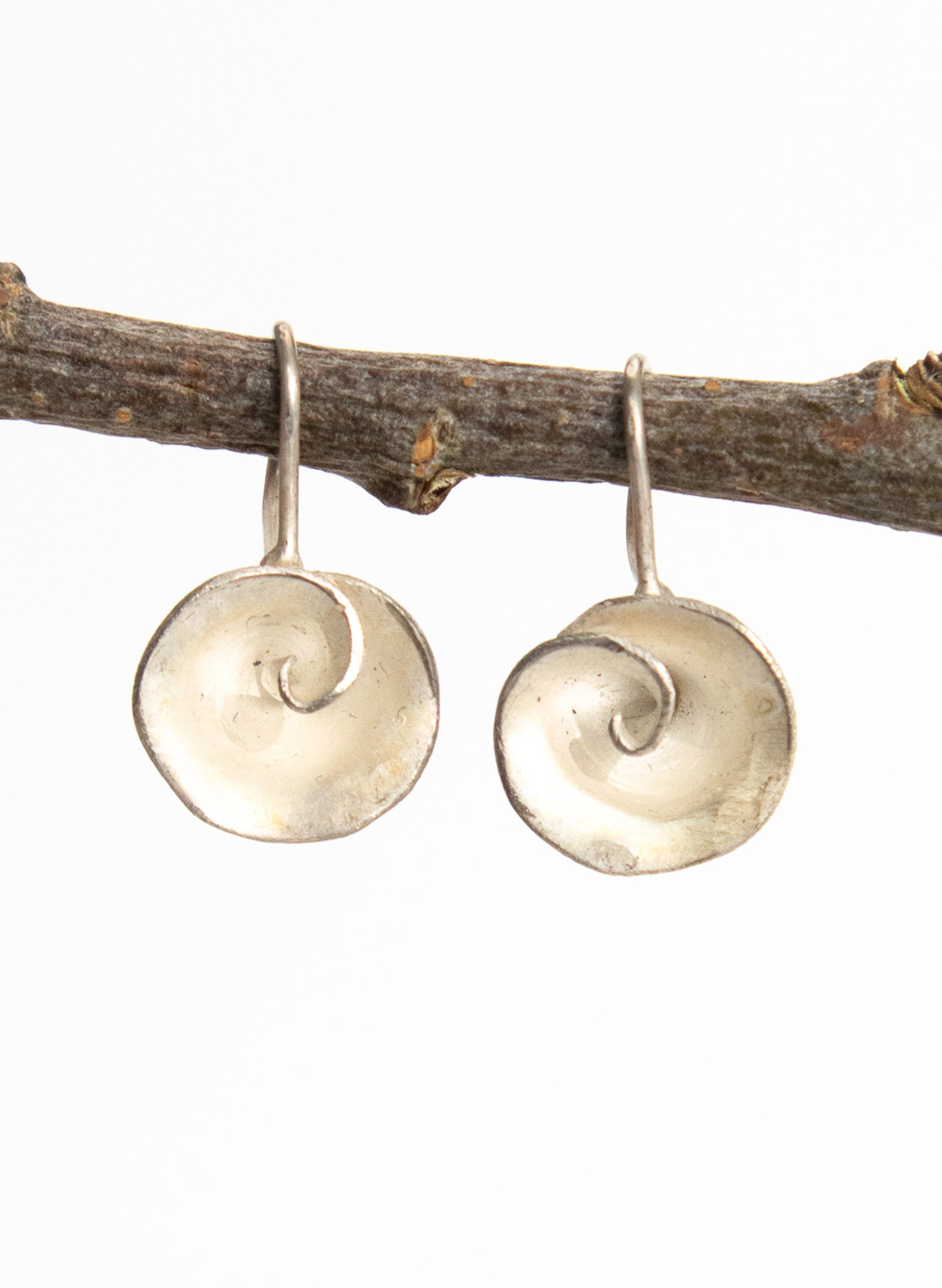 Shell Rose Hook Earrings