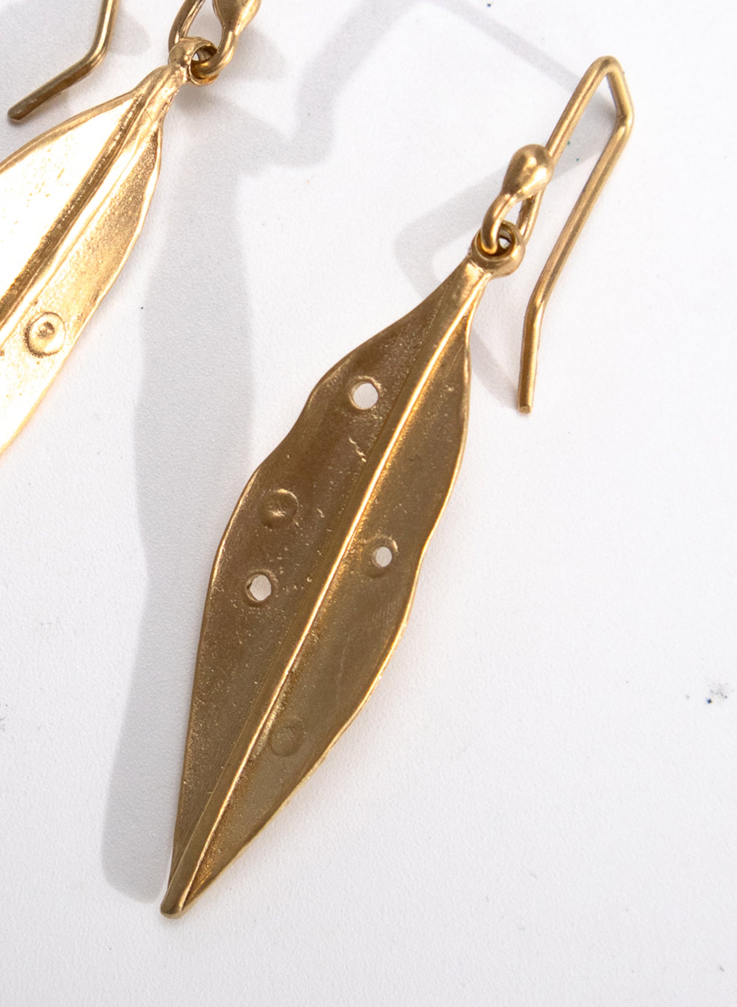 Pohutukawa Leaf Gold Vermeil Earrings