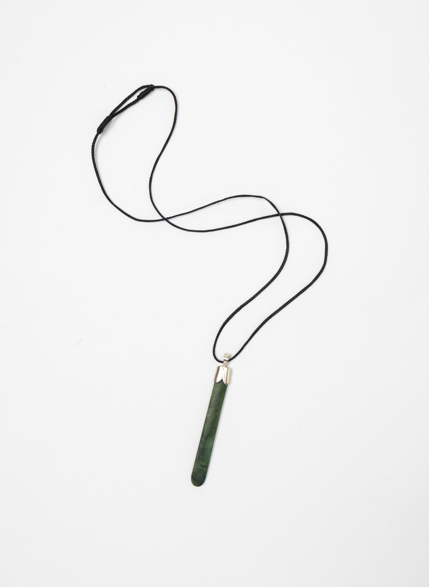 Capped Silver Pounamu Drop Pendant