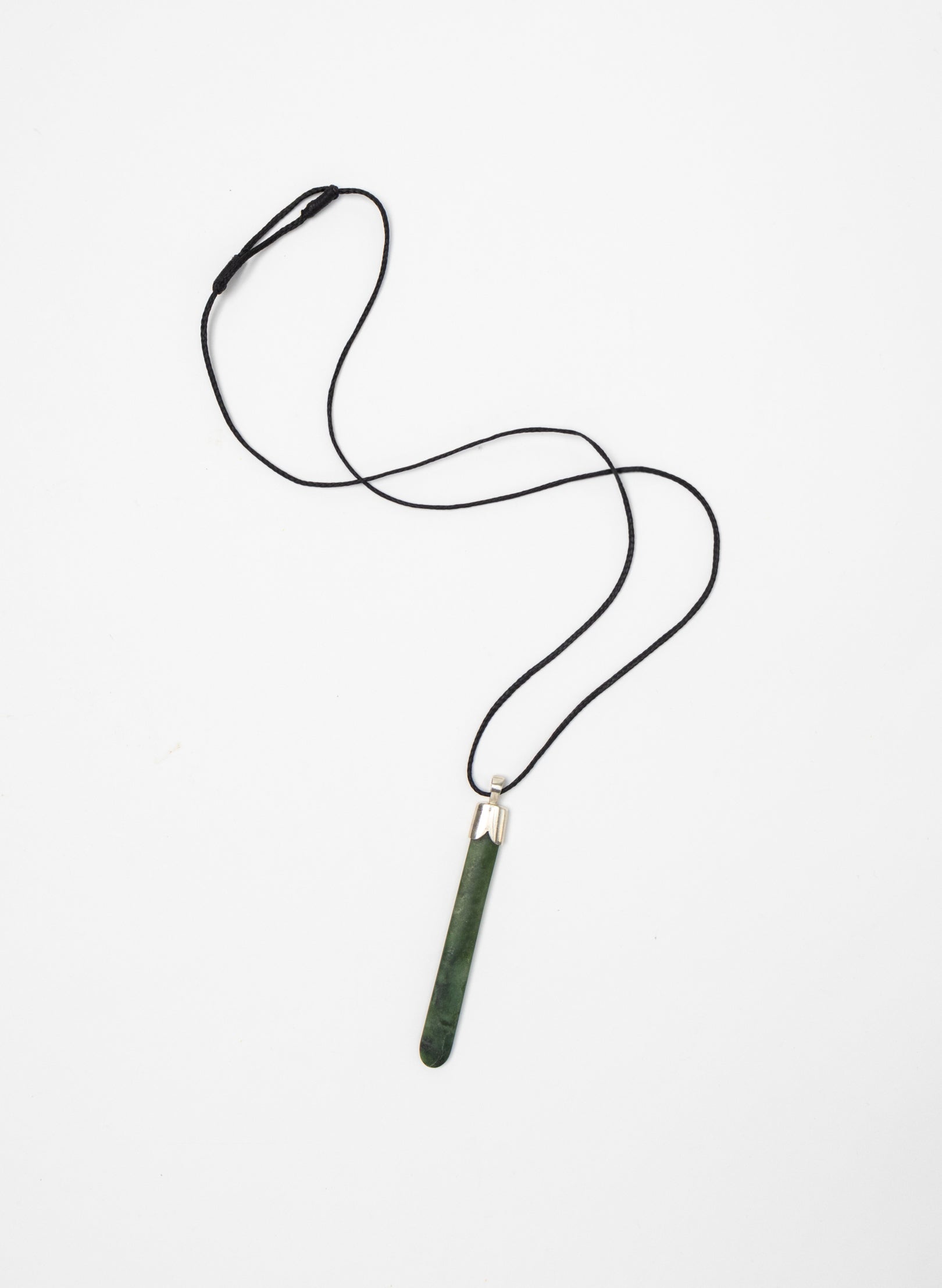 Capped Silver Pounamu Drop Pendant