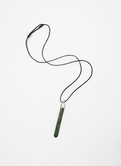 Capped Silver Pounamu Drop Pendant