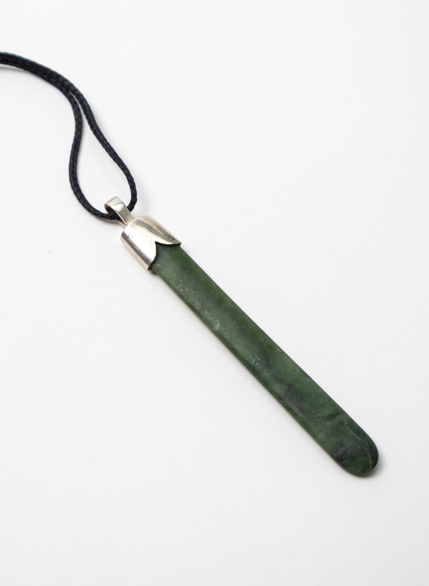 Capped Silver Pounamu Drop Pendant