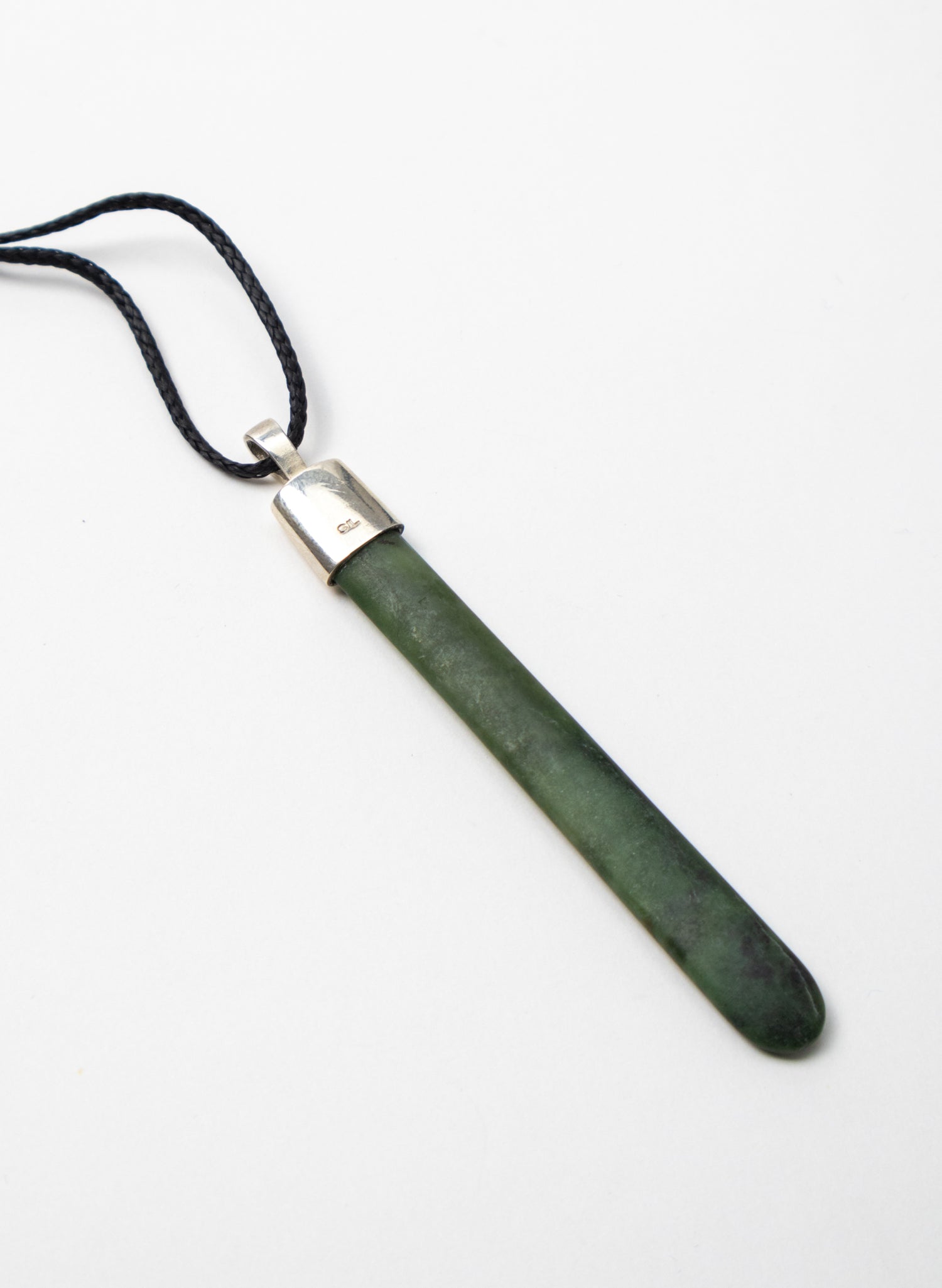 Capped Silver Pounamu Drop Pendant