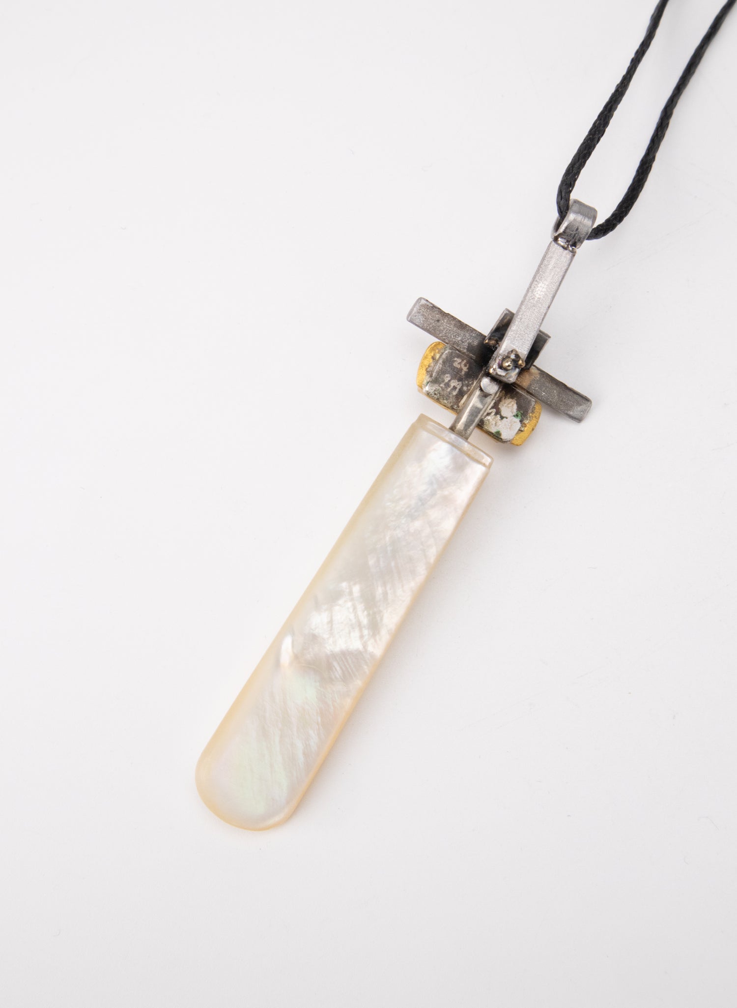 Mother of Pearl, 24ct Gold, NZ Pounamu Necklace