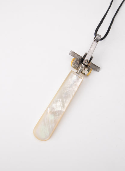 Mother of Pearl, 24ct Gold, NZ Pounamu Necklace