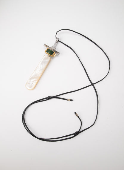 Mother of Pearl, 24ct Gold, NZ Pounamu Necklace