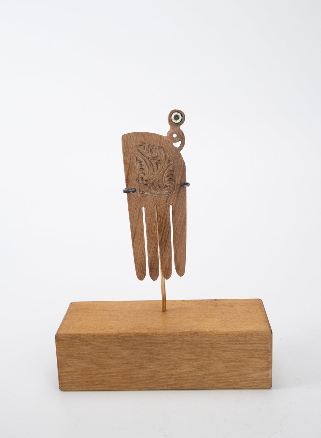 Carved Wooden Heru on a Stand