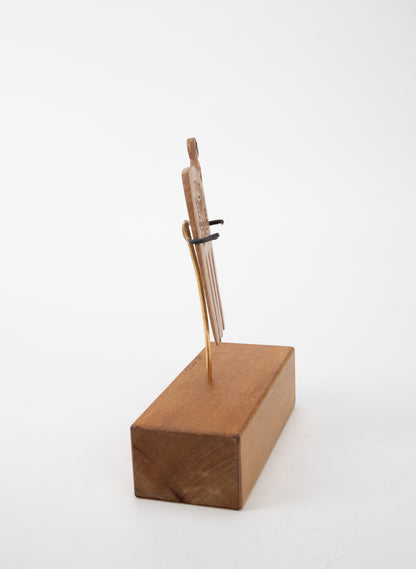 Carved Wooden Heru on a Stand
