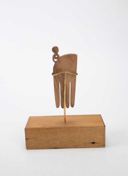 Carved Wooden Heru on a Stand