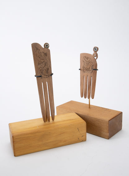 Carved Wooden Heru on a Stand