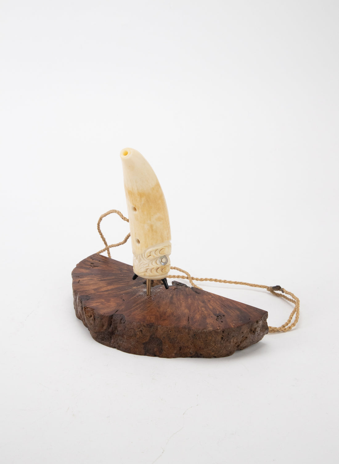 Carved Whalebone Nguru on a Stand