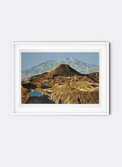Tongariro Crossing - Woodblock Print