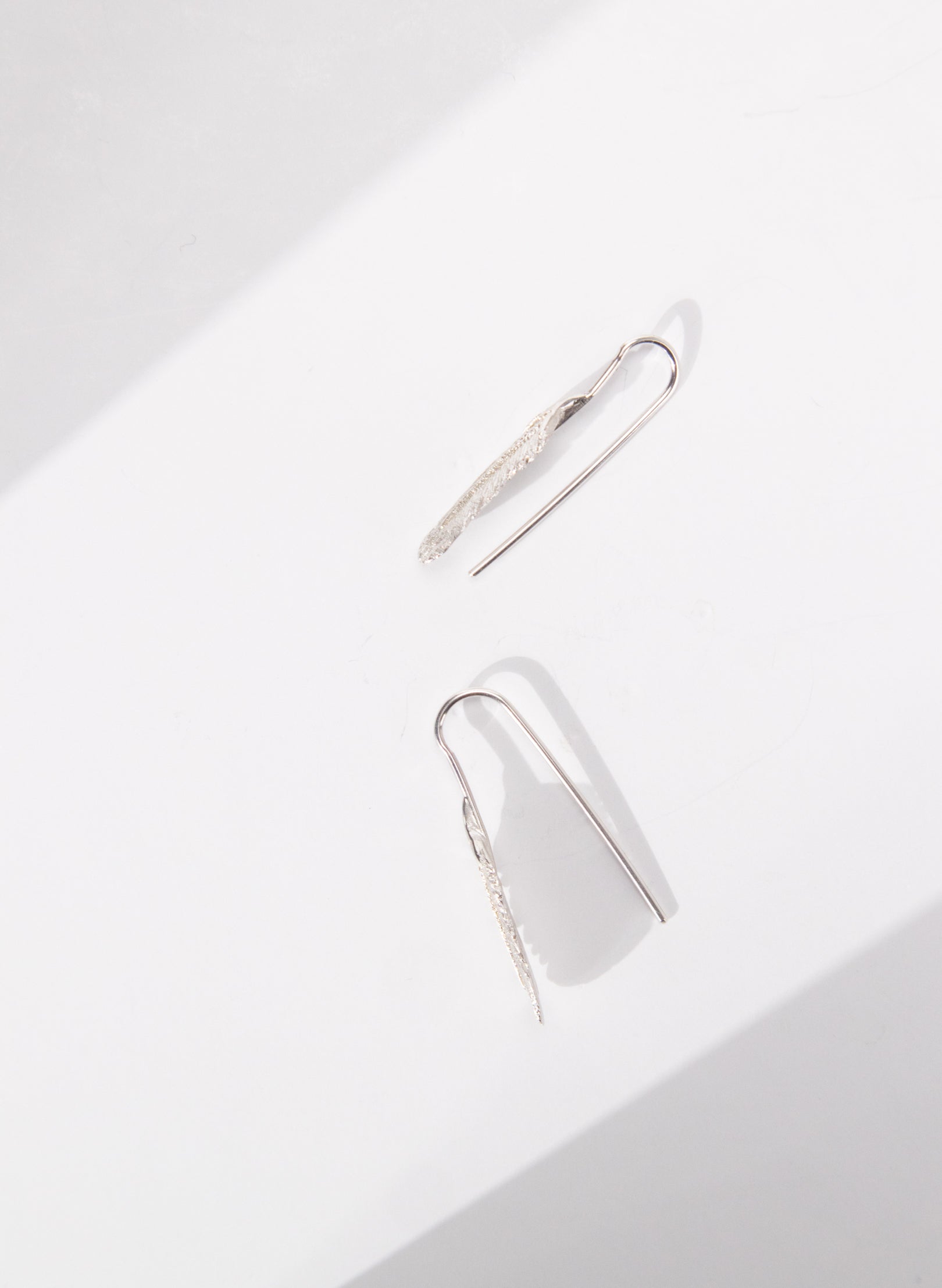 Small Feather Hook Earrings
