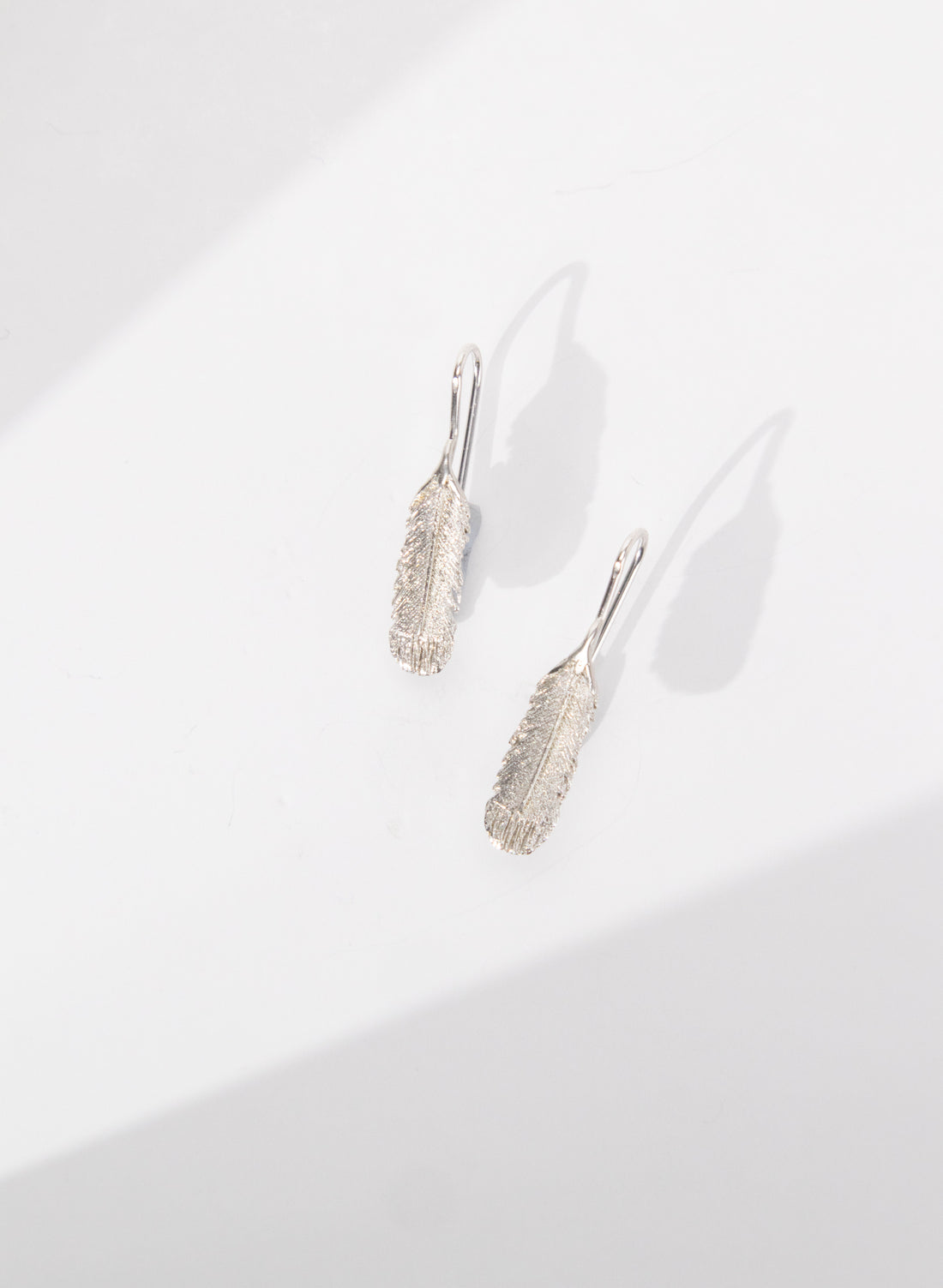Small Feather Hook Earrings