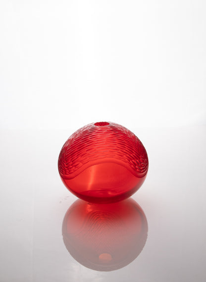 Cherry Red Carved Vessel
