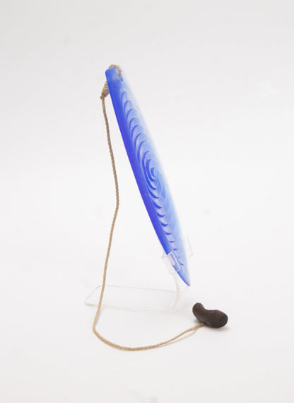 Cast Glass Purerehua - Cobalt on a Perspex Stand