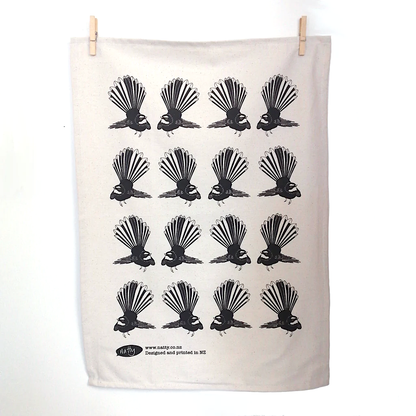 Piwakawaka Tea Towel - Brown