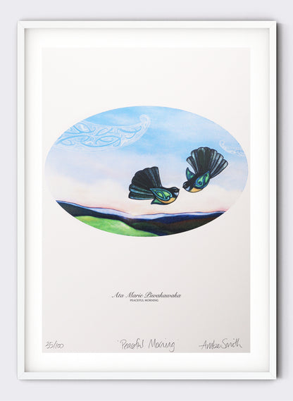 Ata Marie Piwakawaka - Giclée Print
