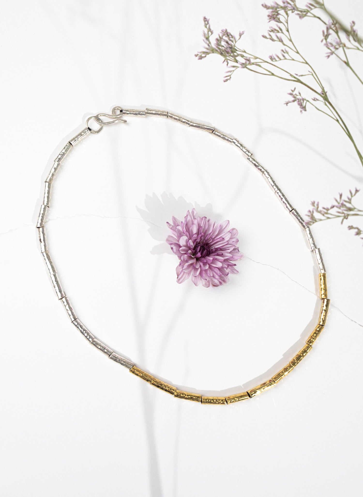 Kauri Bead Necklace - Silver &amp; Gold