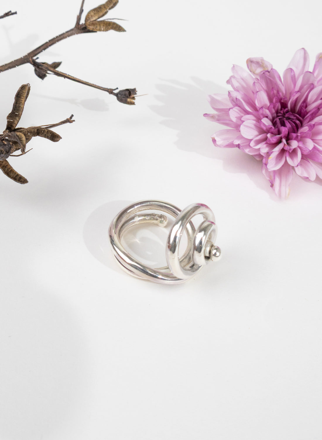 Modern Koru Silver Ring