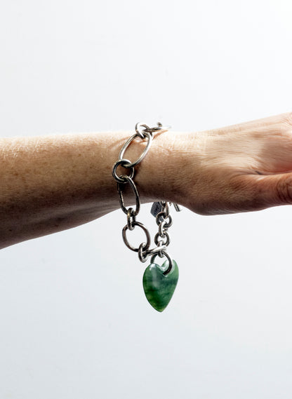 Big Green Heart Bracelet