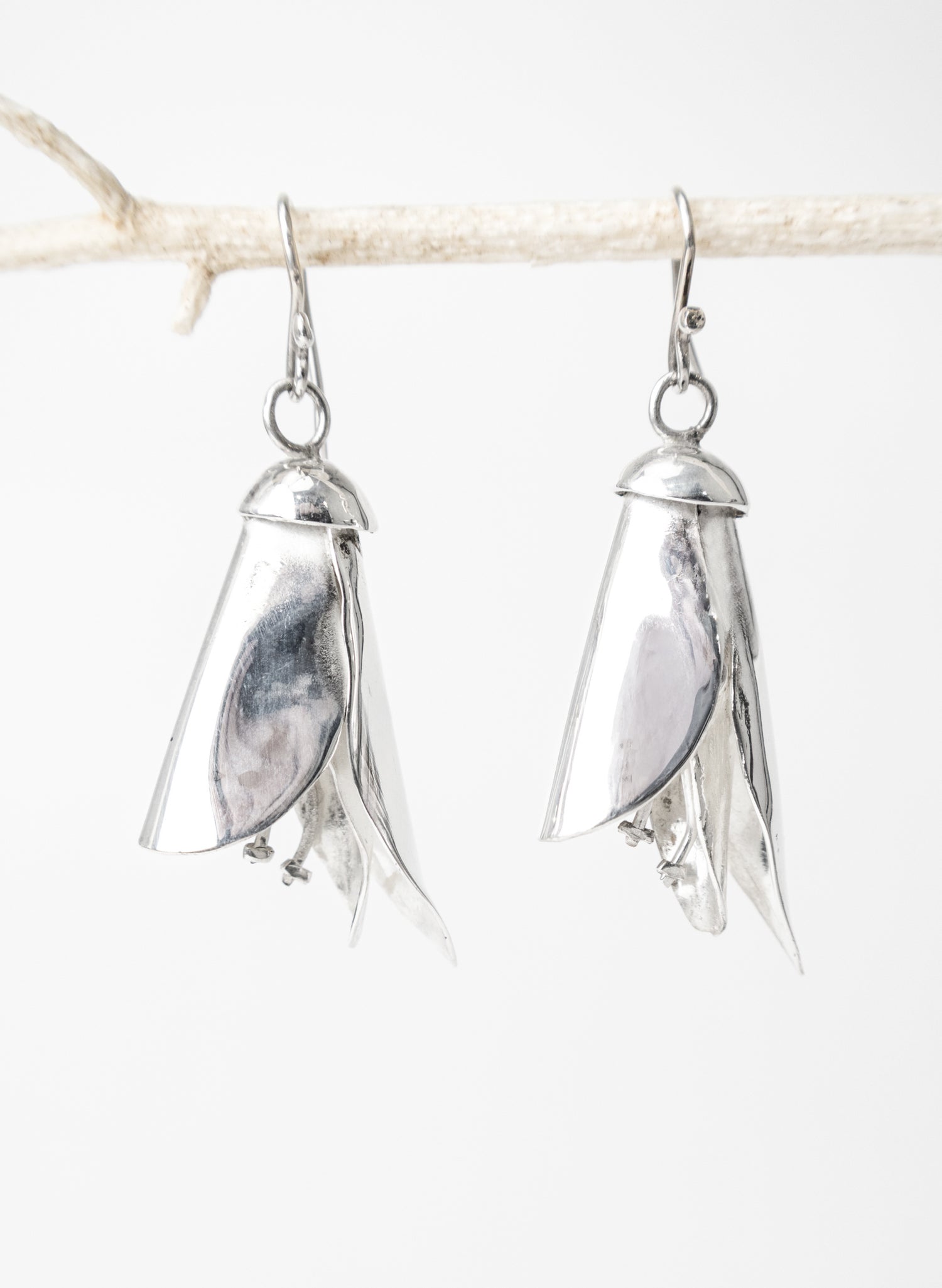 Silver Kōwhai Earrings