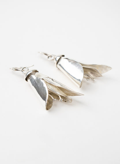 Silver Kōwhai Earrings