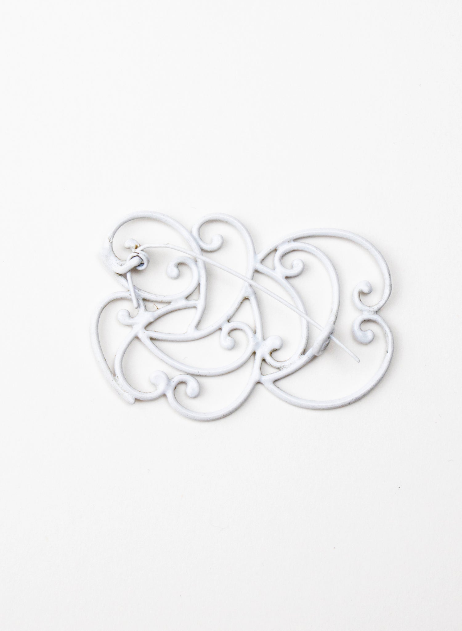 Koru Brooch Bronze/White