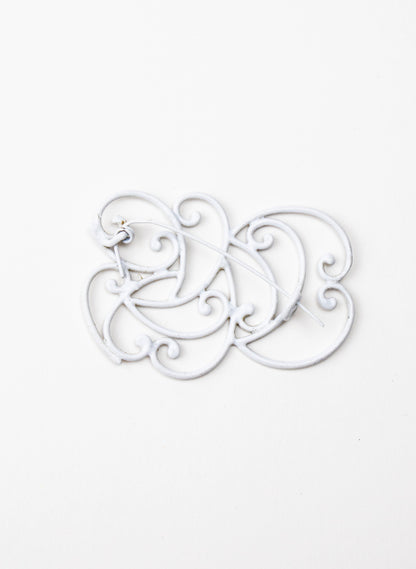 Koru Brooch Bronze/White