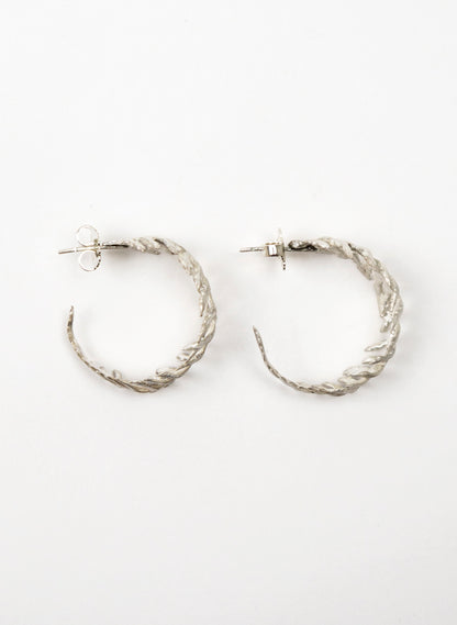 Silver Fern Hoop Earrings