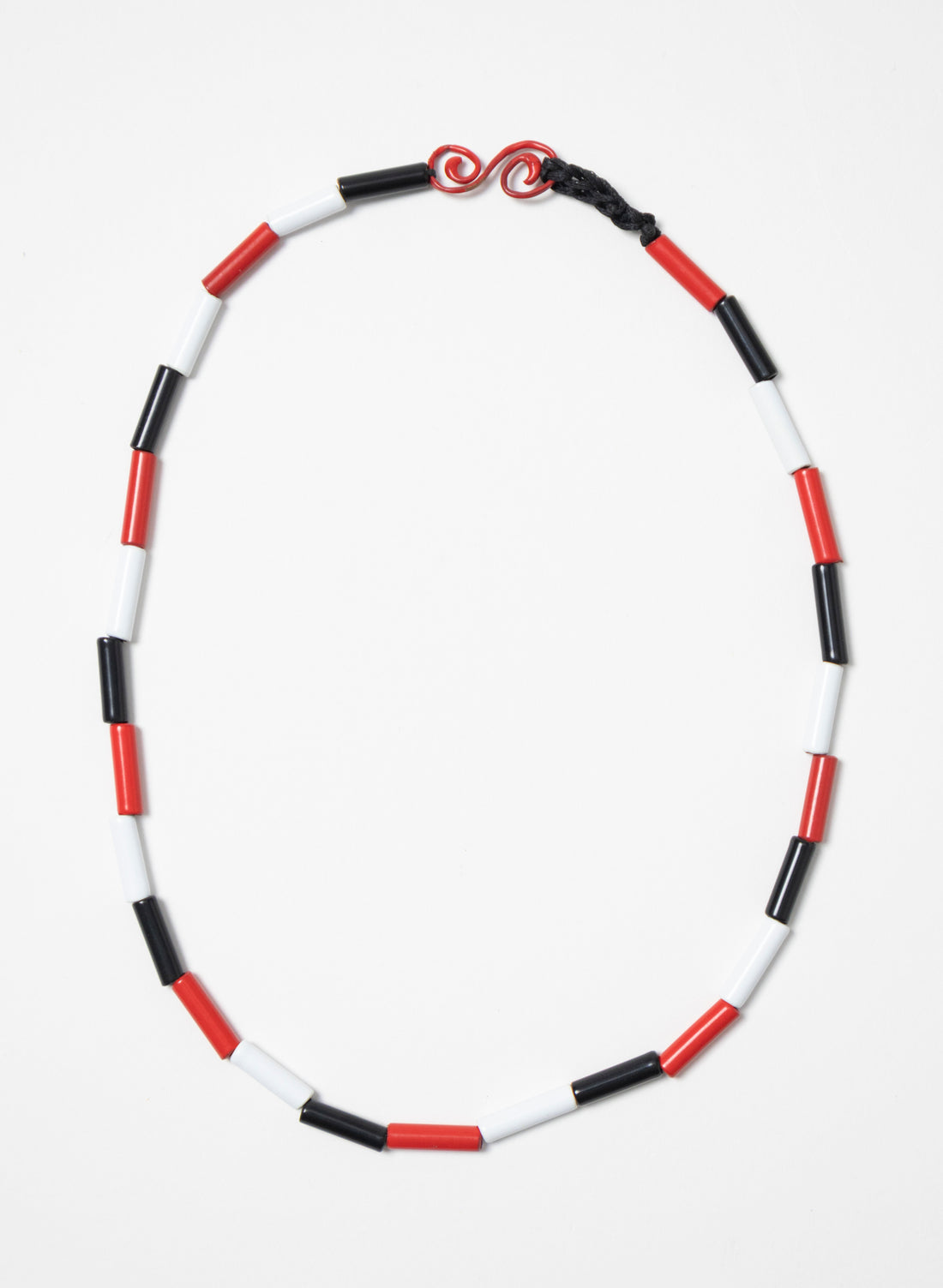 Short Red, White &amp; Black Necklace