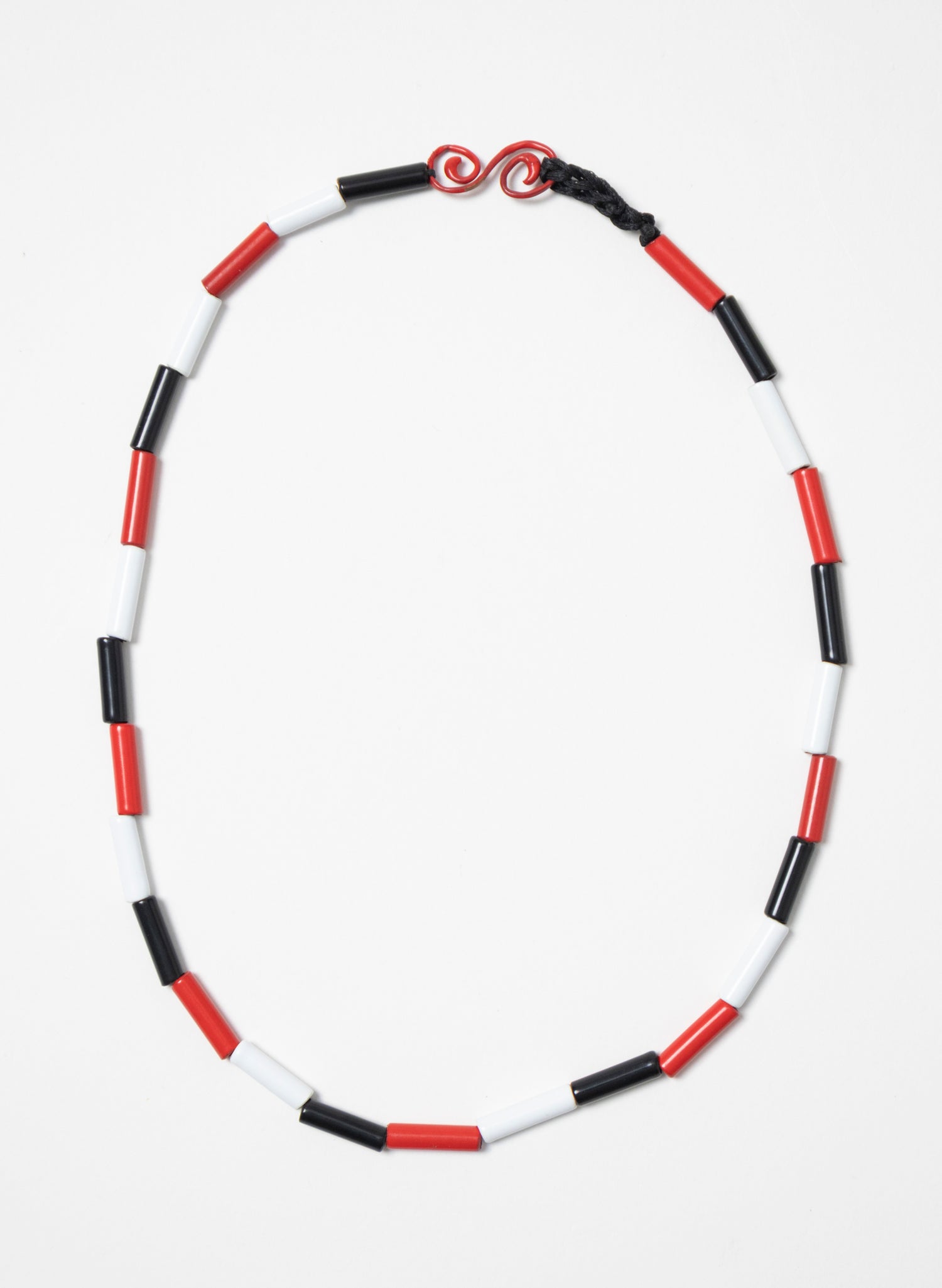 Short Red, White &amp; Black Necklace