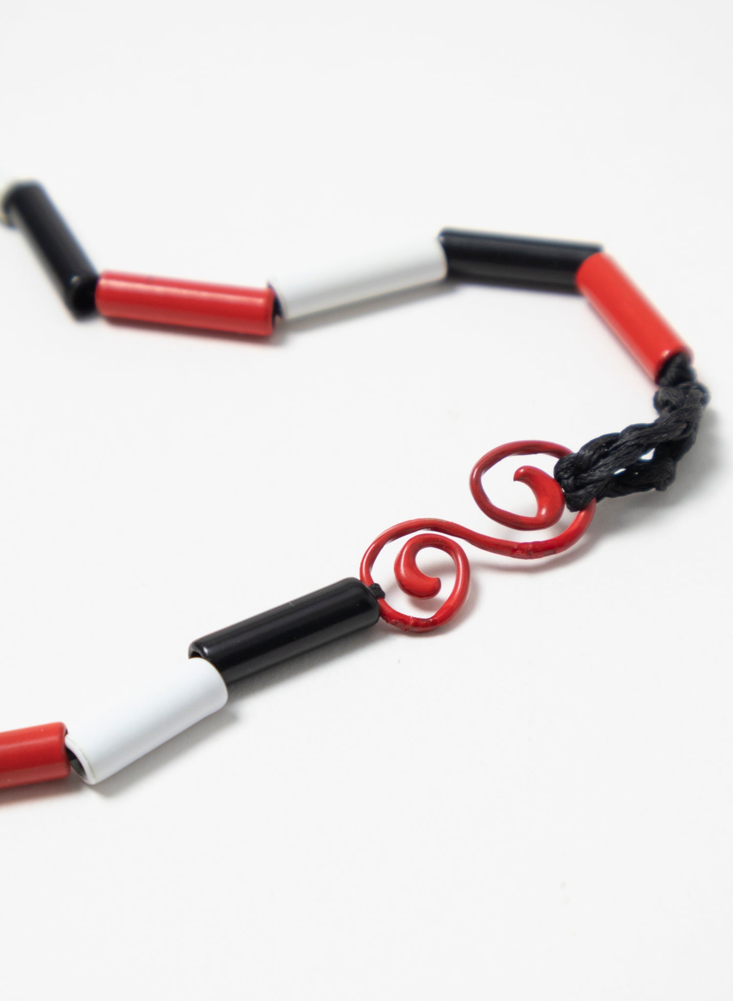 Short Red, White &amp; Black Necklace